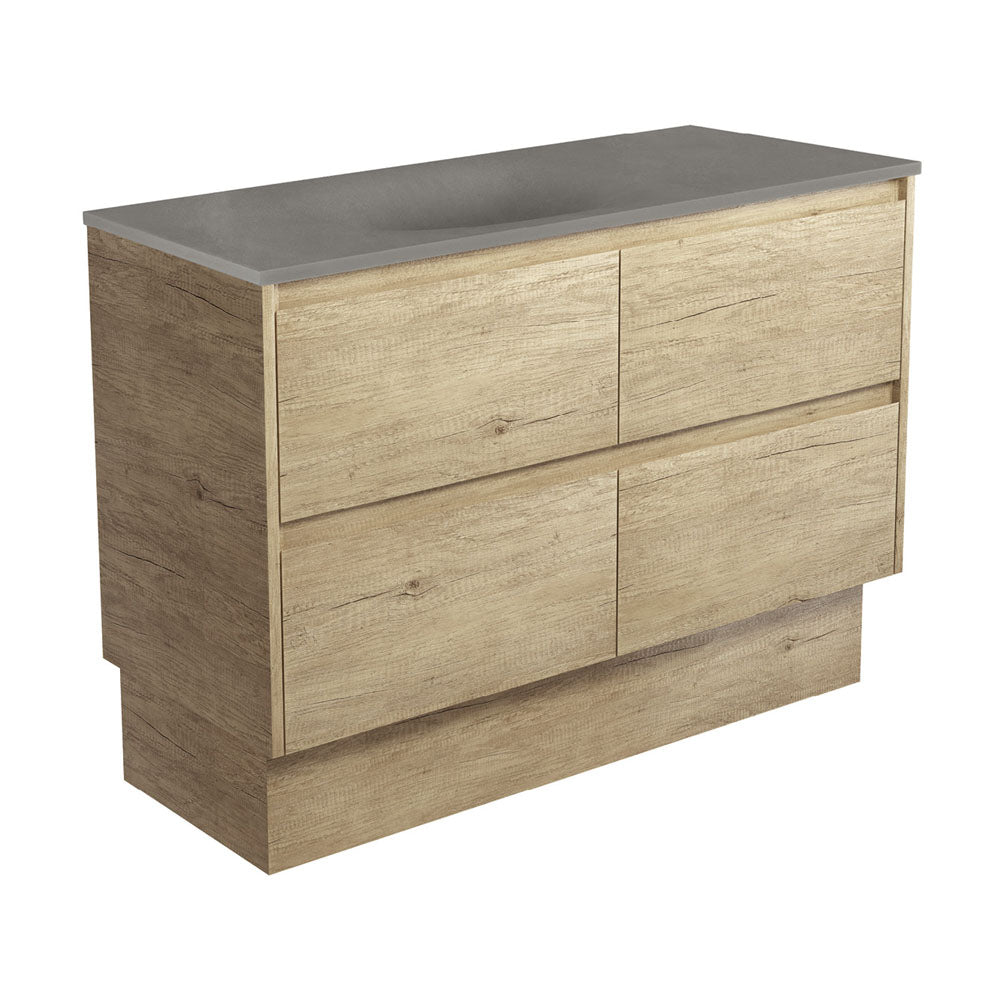 Satori Amato 1200 Scandi Oak Vanity On Kick, Scandi Oak Panels