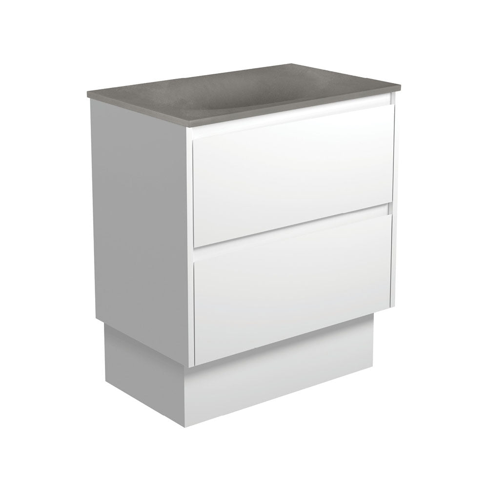 Satori Amato 750 Satin White Vanity On Kick, Satin White Panels
