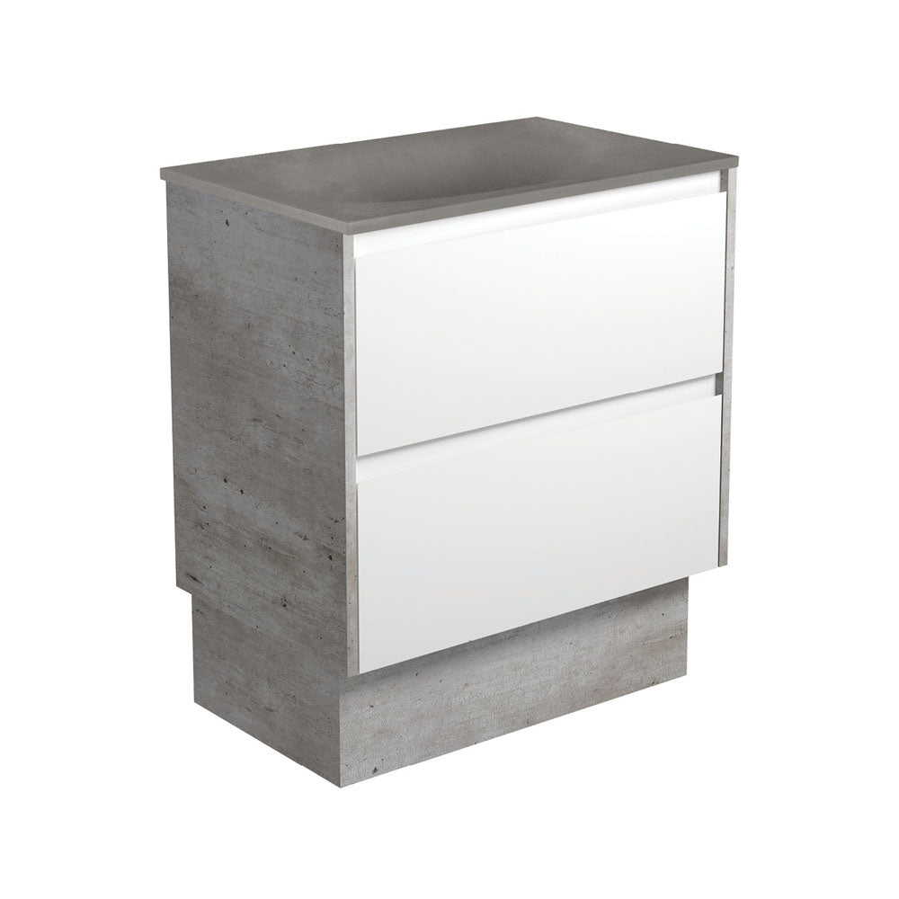 Satori Amato 750 Satin White Vanity On Kick, Industrial Panels