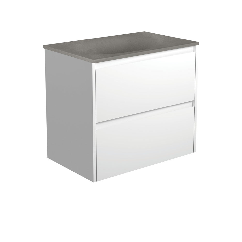 Satori Amato 750 Satin White Wall-Hung Vanity, Satin White Panels