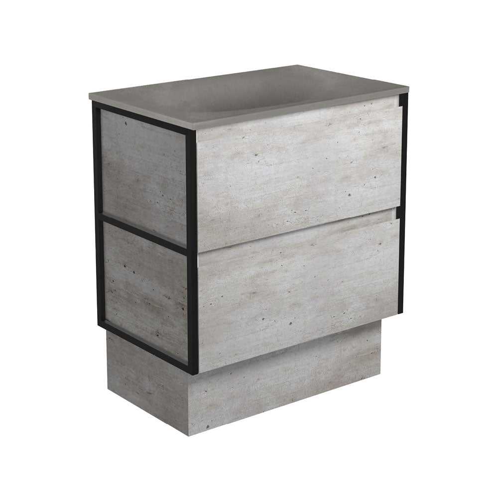 Satori Amato 750 Industrial Vanity On Kick, Matte Black Frames