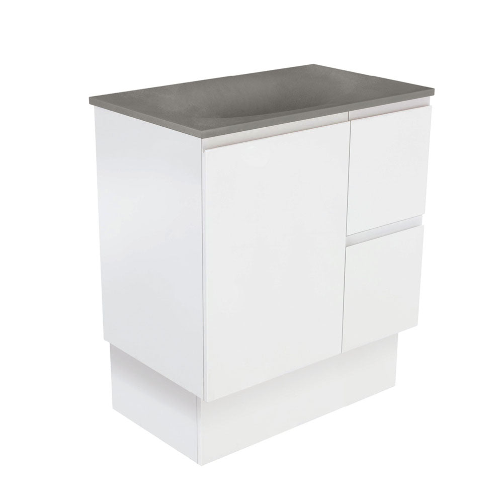 Satori Fingerpull 750 Satin White Vanity On Kick