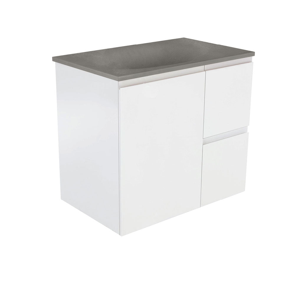 Satori Fingerpull 750 Satin White Wall-Hung Vanity