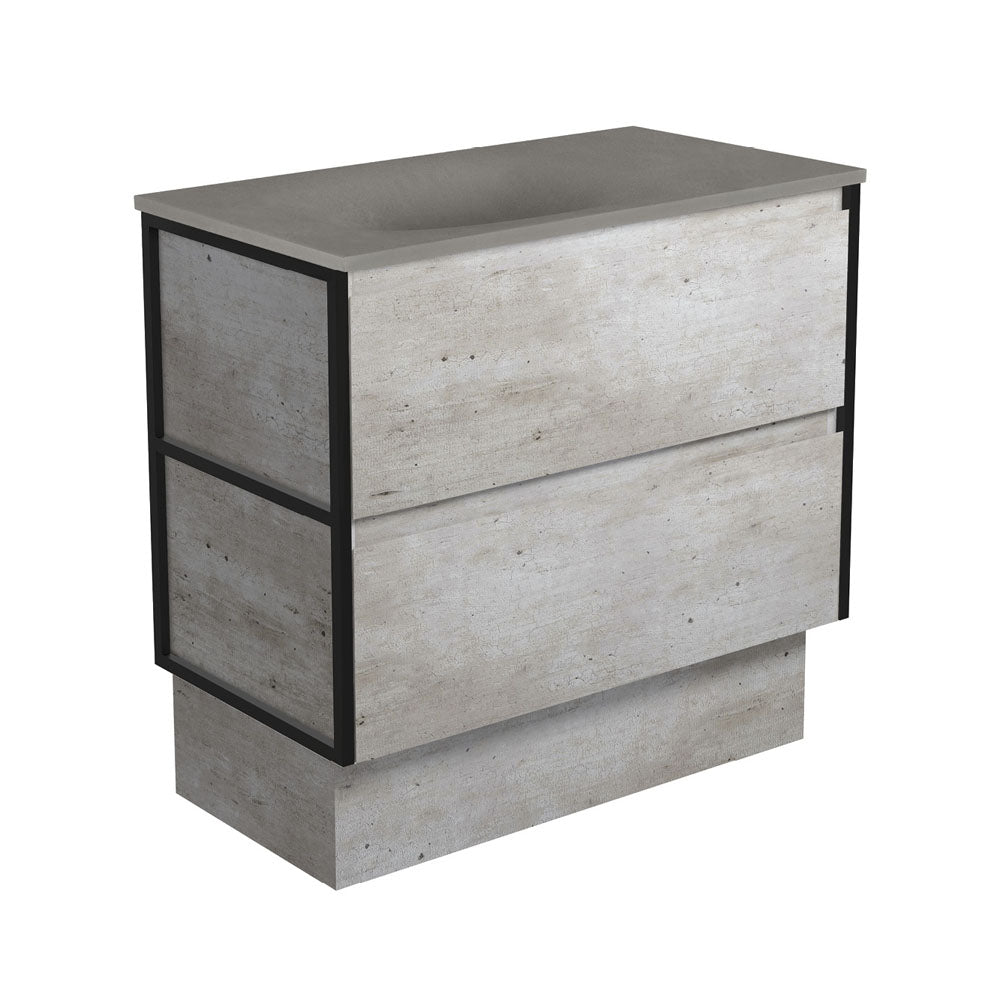 Satori Amato 900 Industrial Vanity On Kick, Matte Black Frames