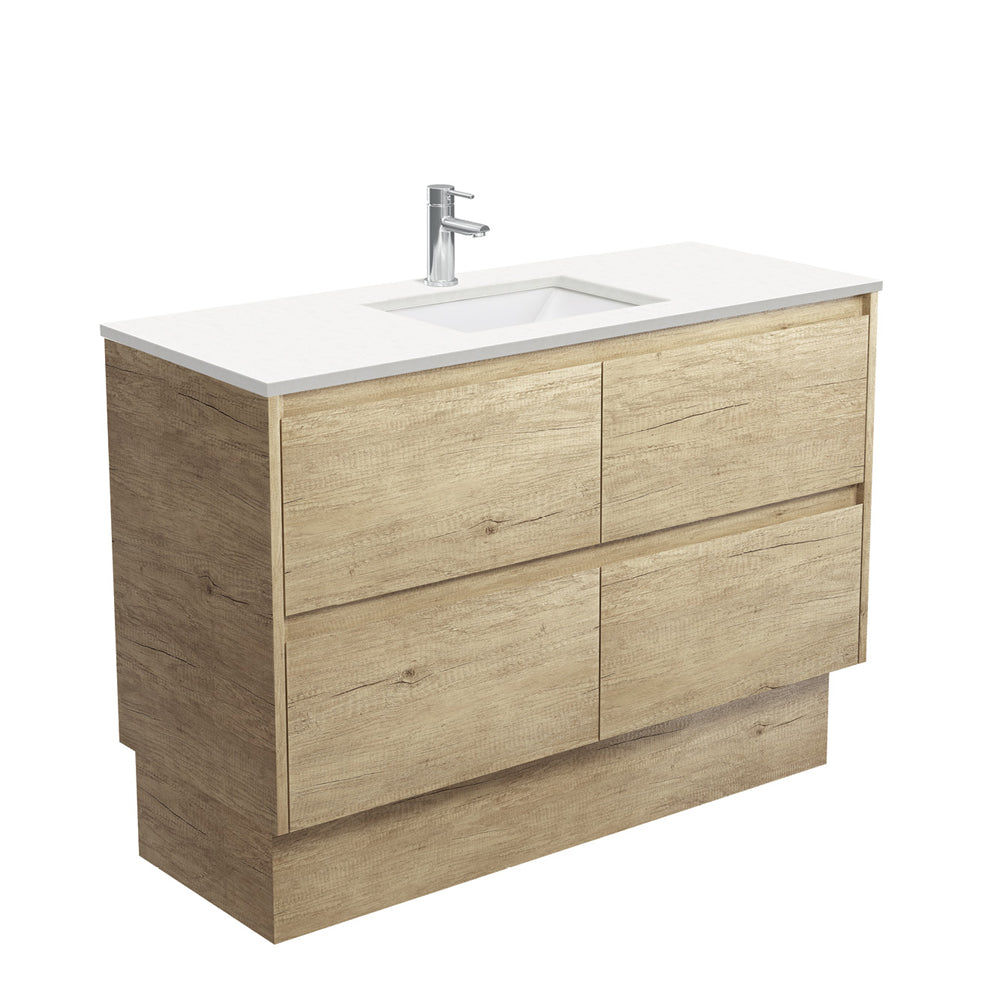 Sarah Crystal Pure Undermount 1200 Amato Scandi Oak Vanity on Kick