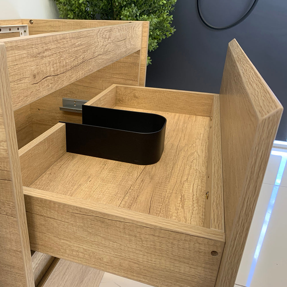 Sarah Crystal Pure Undermount 1200 Amato Scandi Oak Vanity on Kick