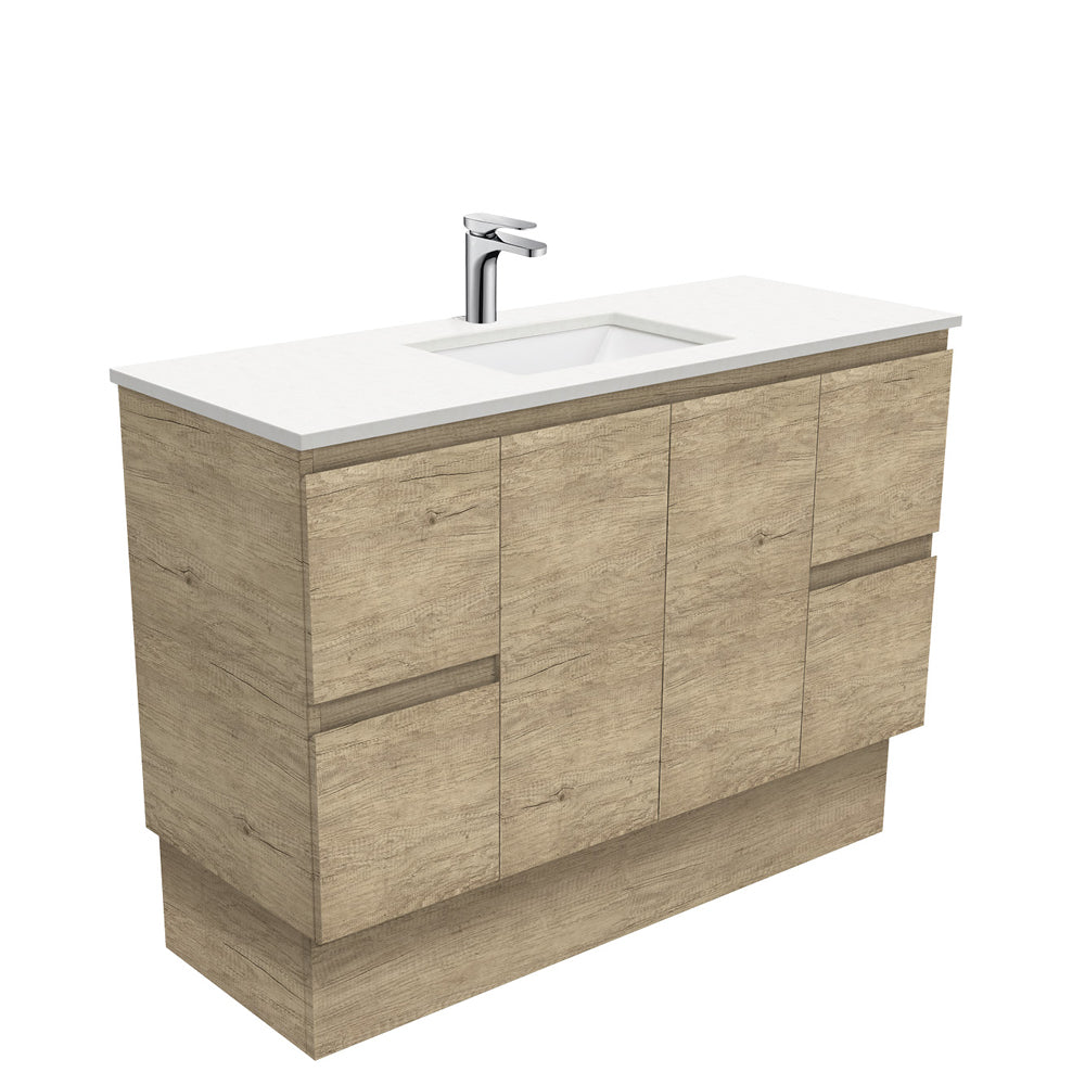 Sarah Crystal Pure Undermount 1200 Edge Scandi Oak Vanity on Kick