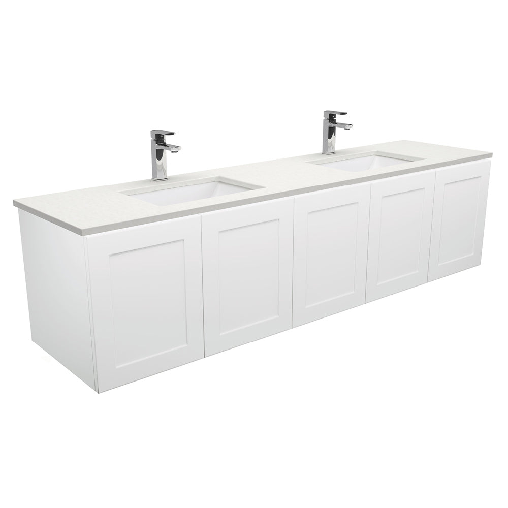 Sarah Crystal Pure Undermount Double Bowl 1800 Mila Wall-Hung Vanity