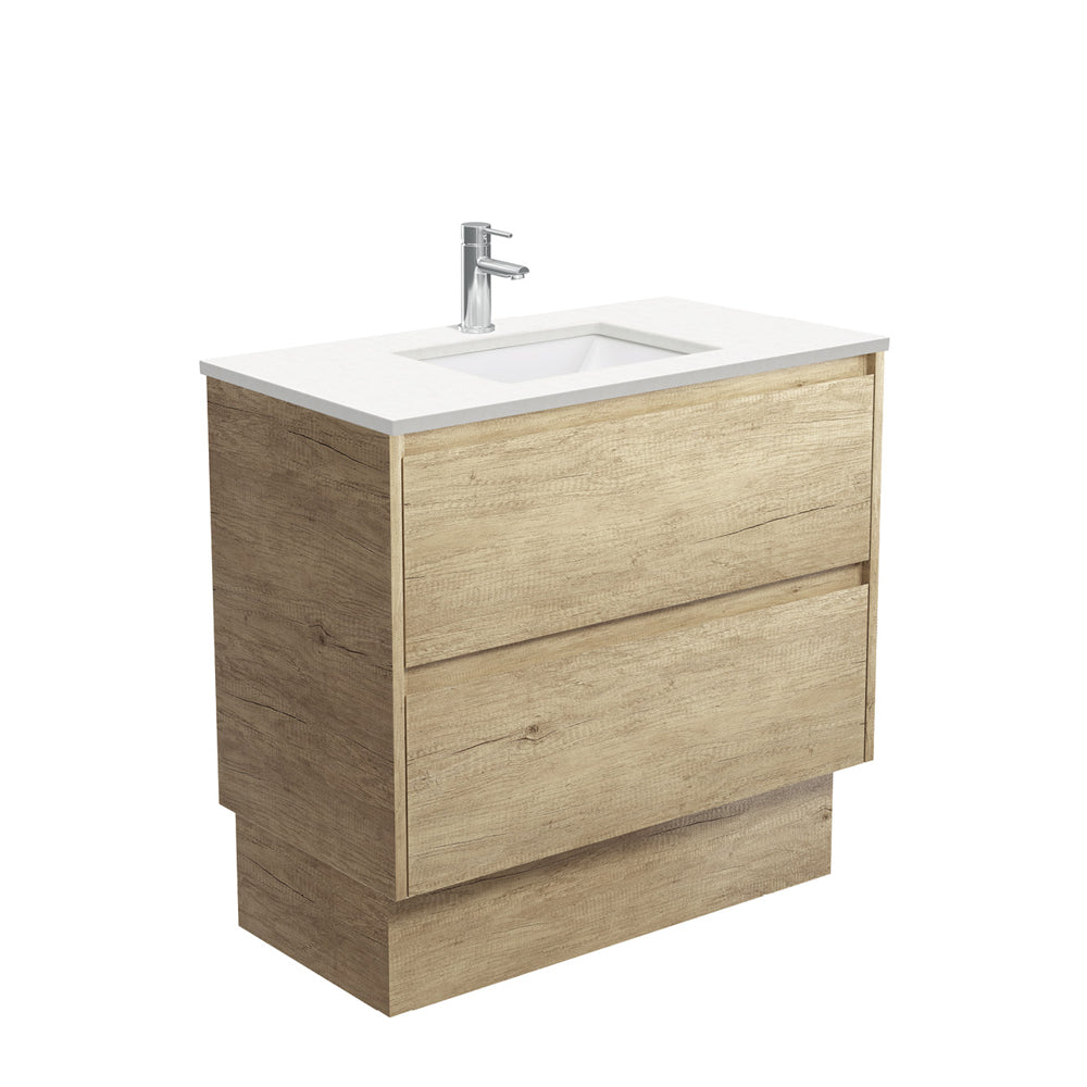 Sarah Crystal Pure Undermount 900 Amato Scandi Oak Vanity on Kick