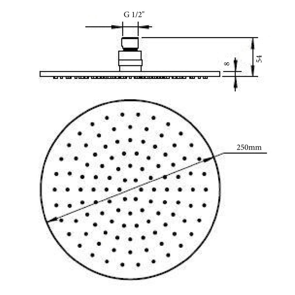 LVB Mica Shower Head - 250mm