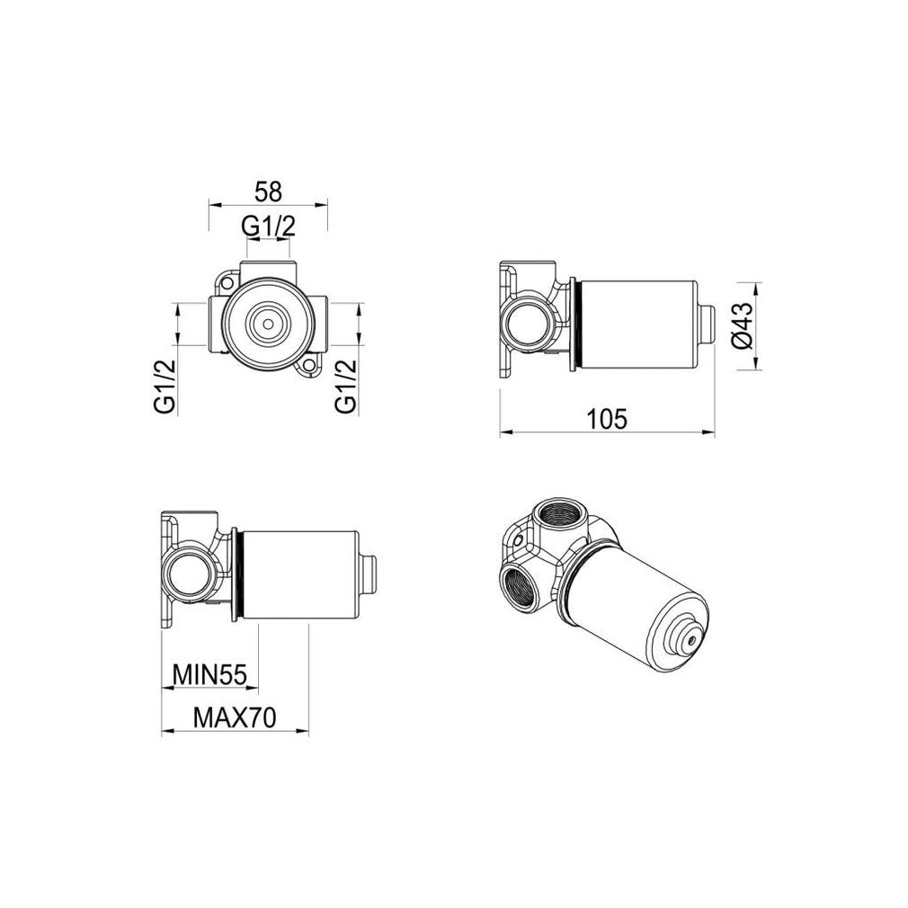 Tiago, Beki, Eleniko, Kaza - Shower Mixer - BODY ONLY