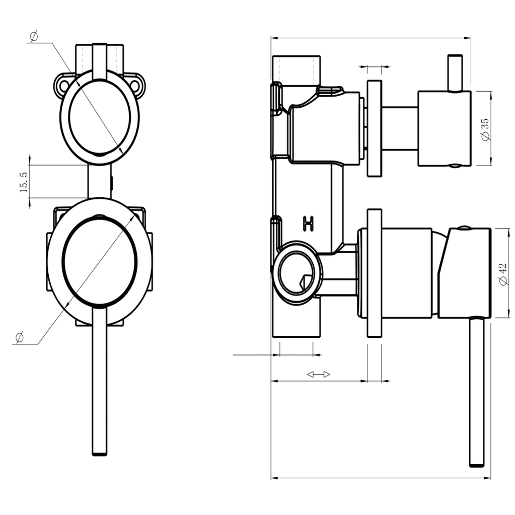 LVB Mica Shower Mixer Diverter - 2P