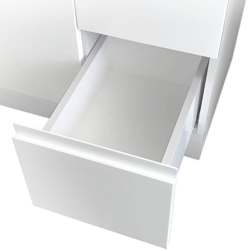 Sarah Bianco Marble Undermount Double Bowl 1500 Fingerpull Gloss White Vanity on Kick