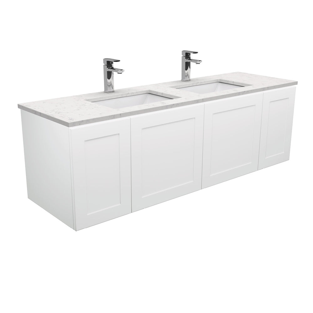 Sarah Bianco Marble Undermount Double Bowl 1500 Mila Wall-Hung Vanity