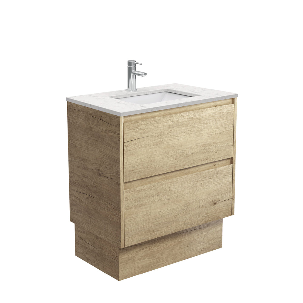 Sarah Bianco Marble Undermount 750 Amato Scandi Oak Vanity on Kick
