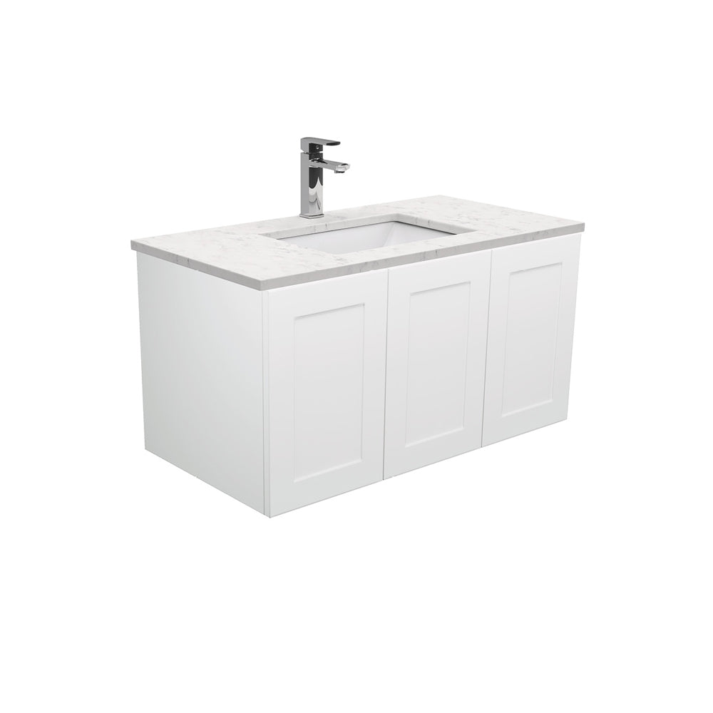 Sarah Bianco Marble Undermount 900 Mila Wall-Hung Vanity, Left Drawers