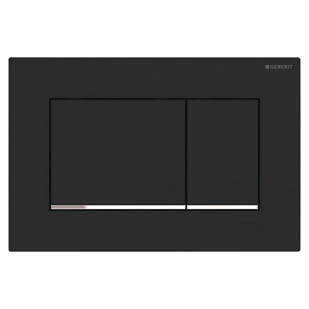 Geberit Sigma 30 Rectangular Button Flush Plate, Matte Black
