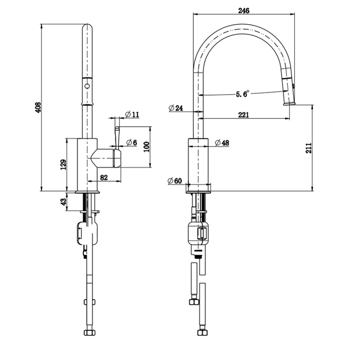 Mica Heritage Pull-Out Sink Mixer
