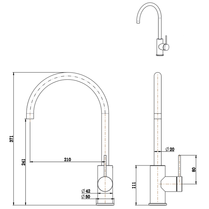Mica Gooseneck Sink Mixer