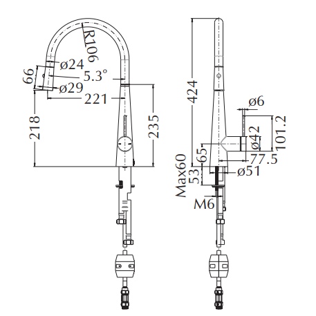 Mica Pull-Out Cone Sink Mixer