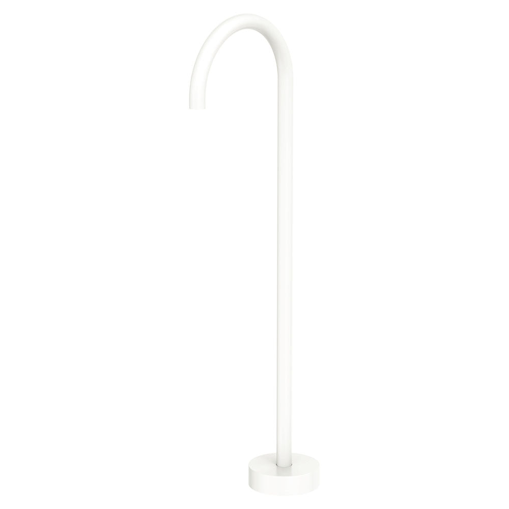 Kaya Gooseneck Floor Mounted Bath Outlet, Matte White