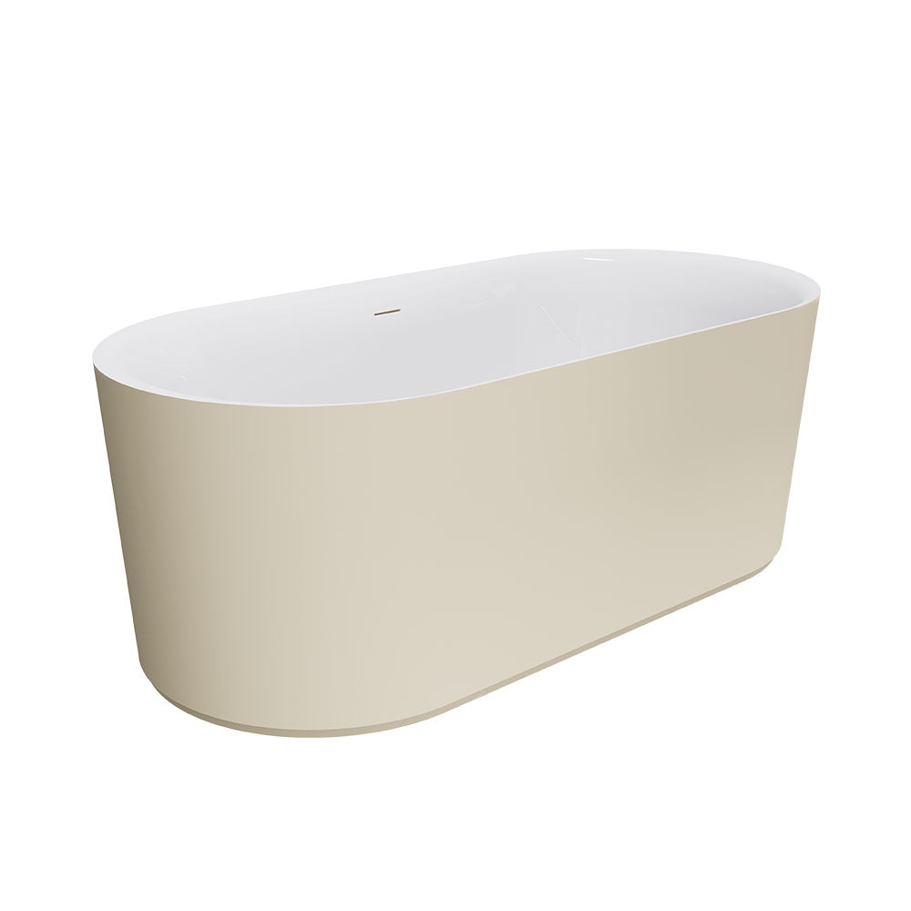 Empire Slim Freestanding Solid Surface Bath, 1700mm, Matte Khaki