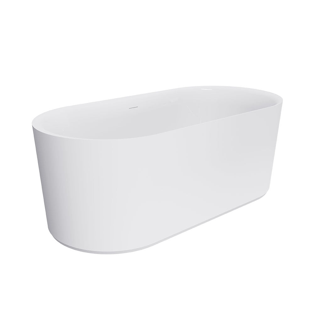 Empire Slim Freestanding Solid Surface Bath, 1500mm, Matte White