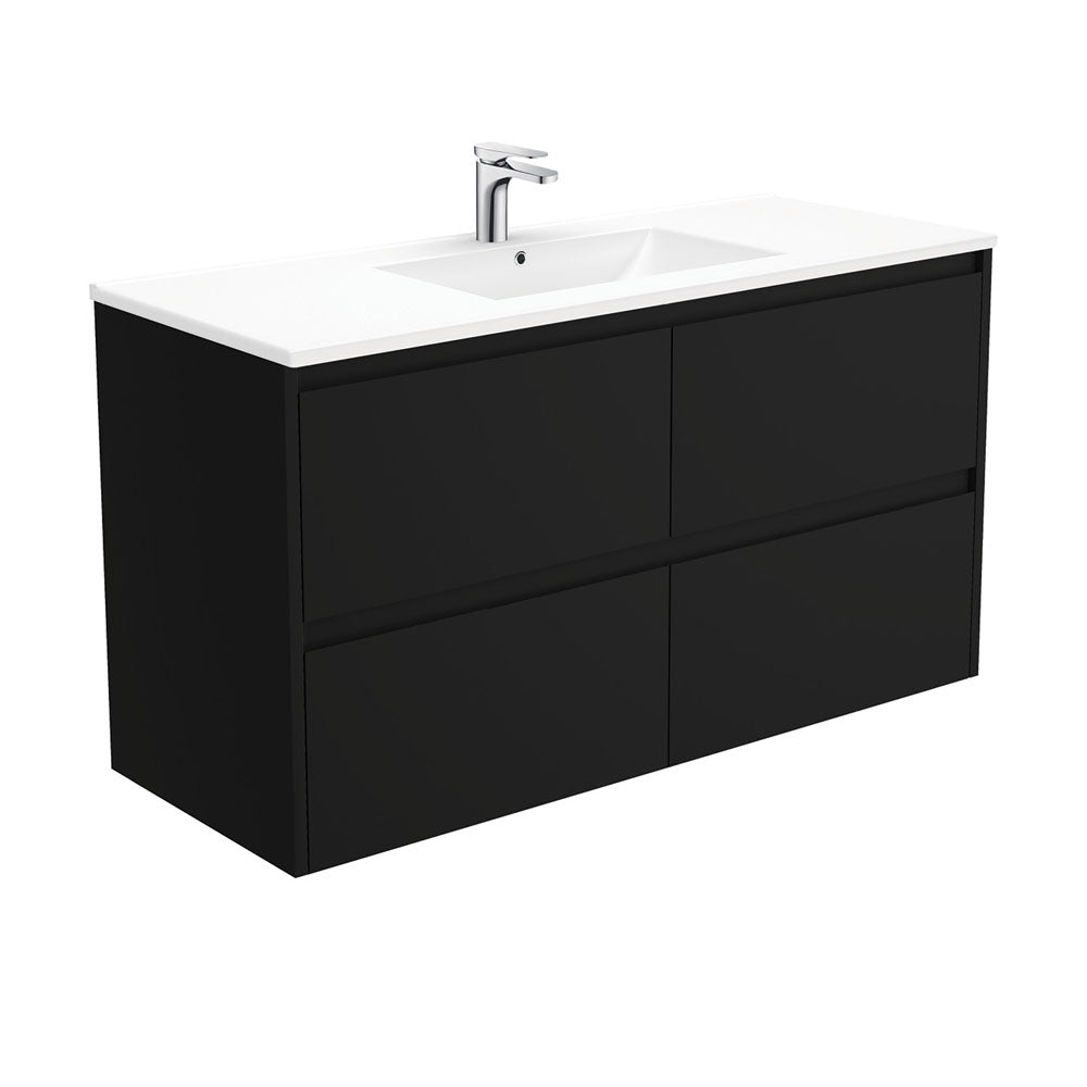 Dolce Amato 1200 Satin Black Wall-Hung Vanity