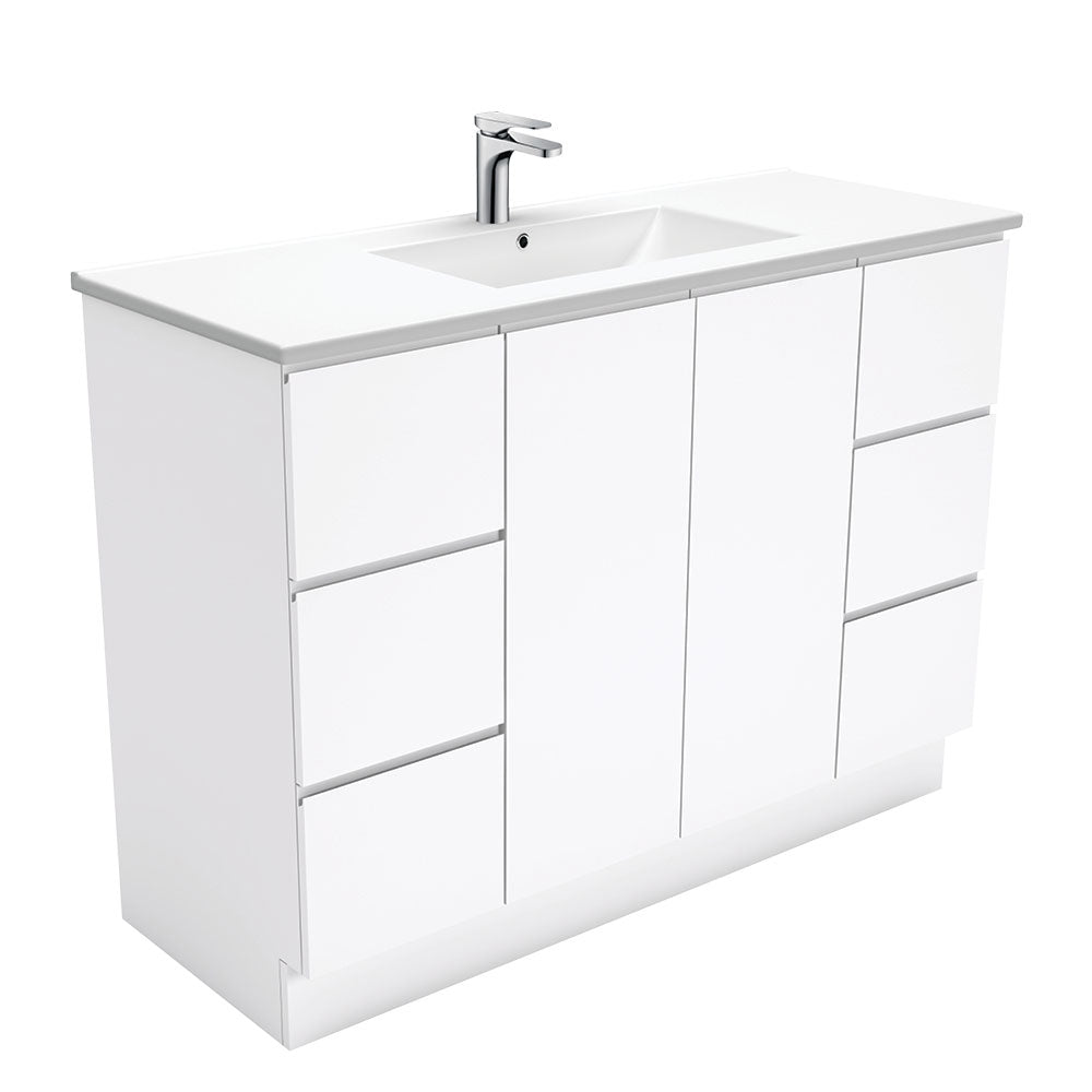 Dolce Fingerpull Gloss White 1200 Vanity On Kickboard