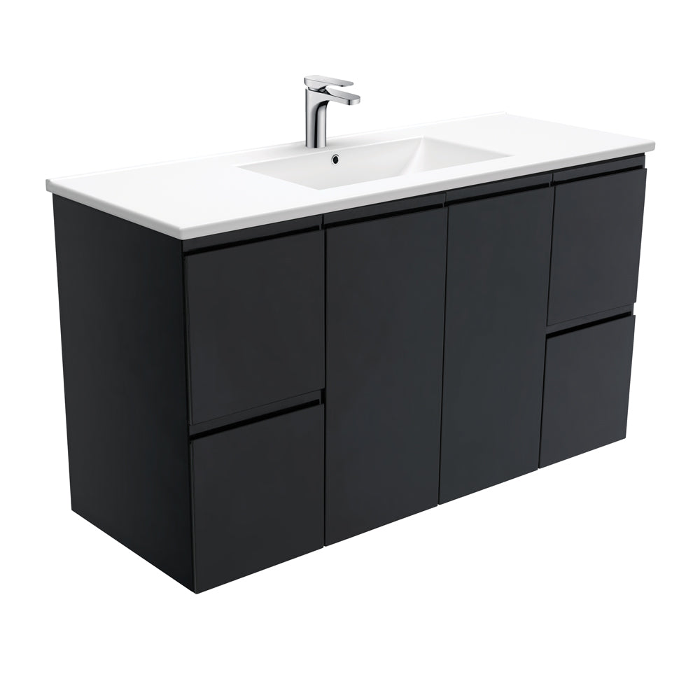 Dolce Fingerpull Satin Black 1200 Wall-Hung Vanity