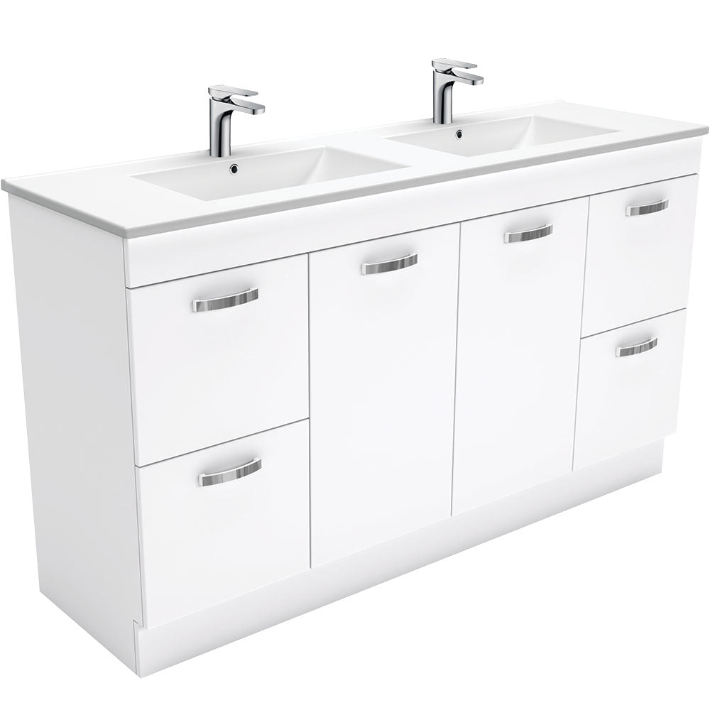 Dolce Unicab 1500 Double Bowl Vanity On Kickboard