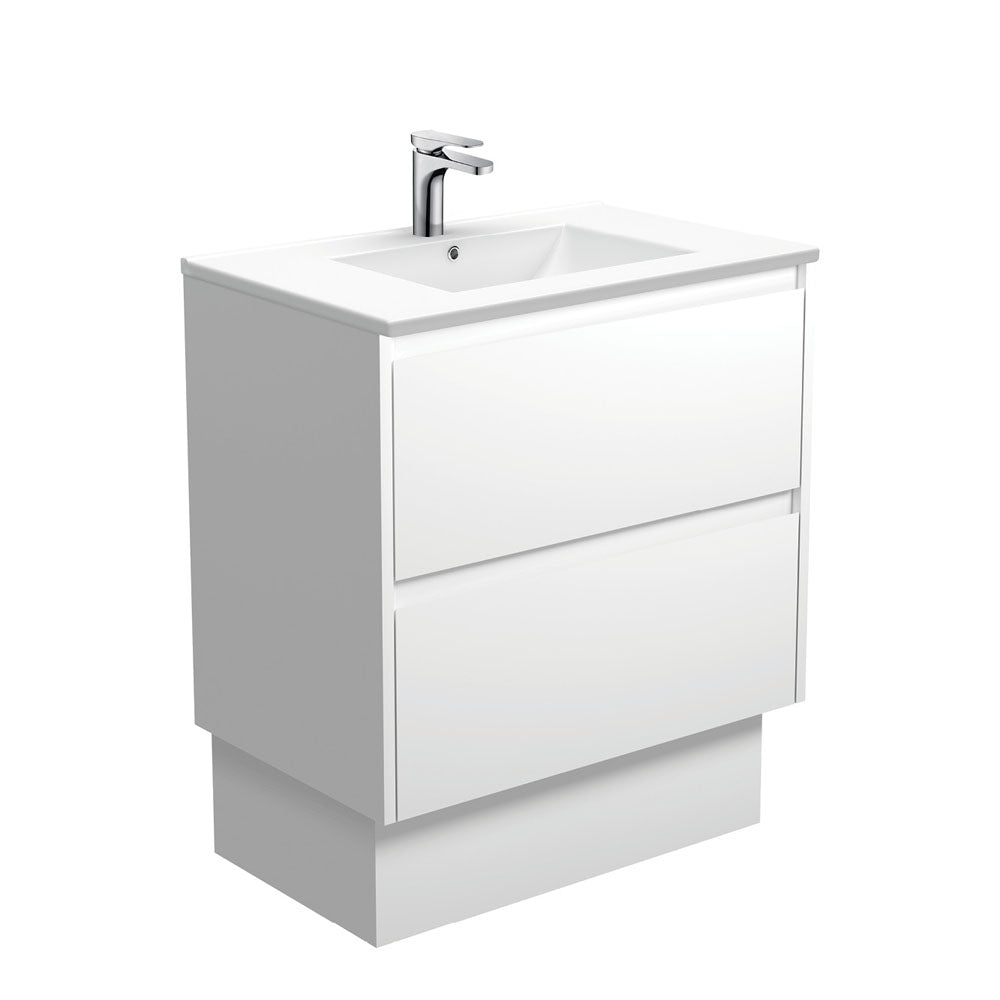 Dolce Amato 750 Satin White Vanity On Kick