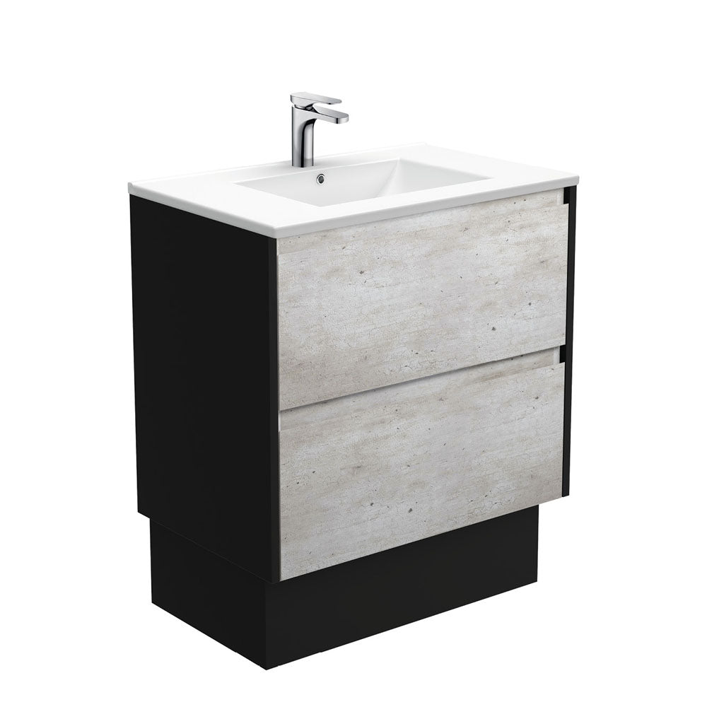 Dolce Amato 750 Industrial Vanity On Kick, Satin Black Panels
