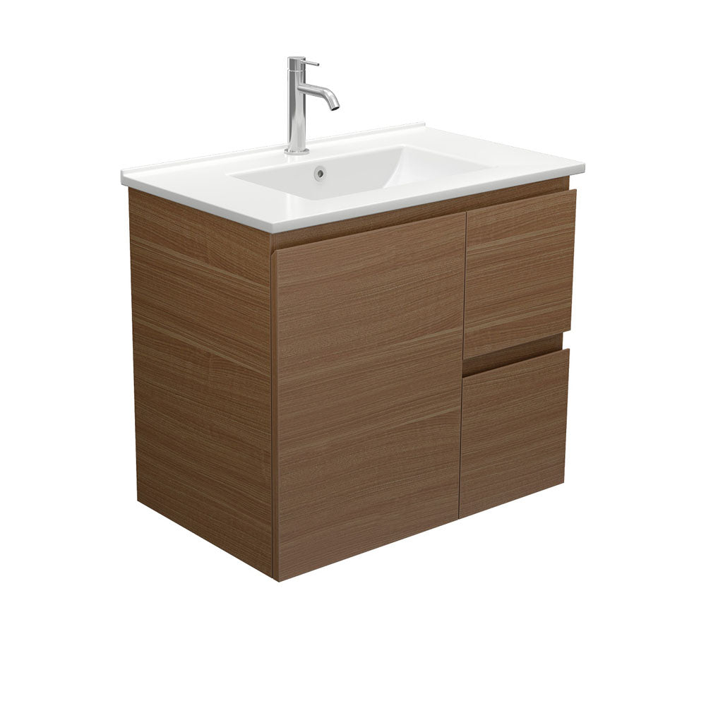 Dolce Edge Walnut 750  Wall Hung Vanity