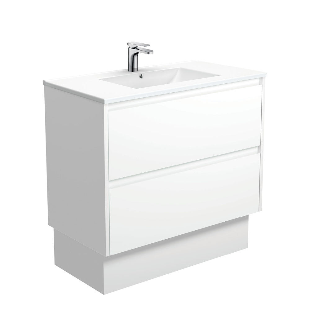 Dolce Amato 900 Satin White Vanity On Kick