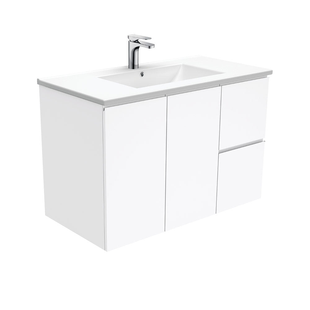 Dolce Fingerpull Gloss White 900 Wall-Hung Vanity