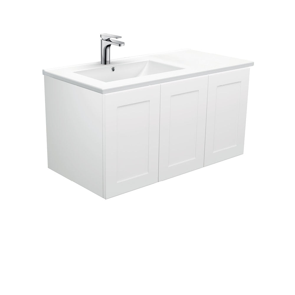 Dolce Mila 900 Offset Wall-Hung Vanity, Left Basin