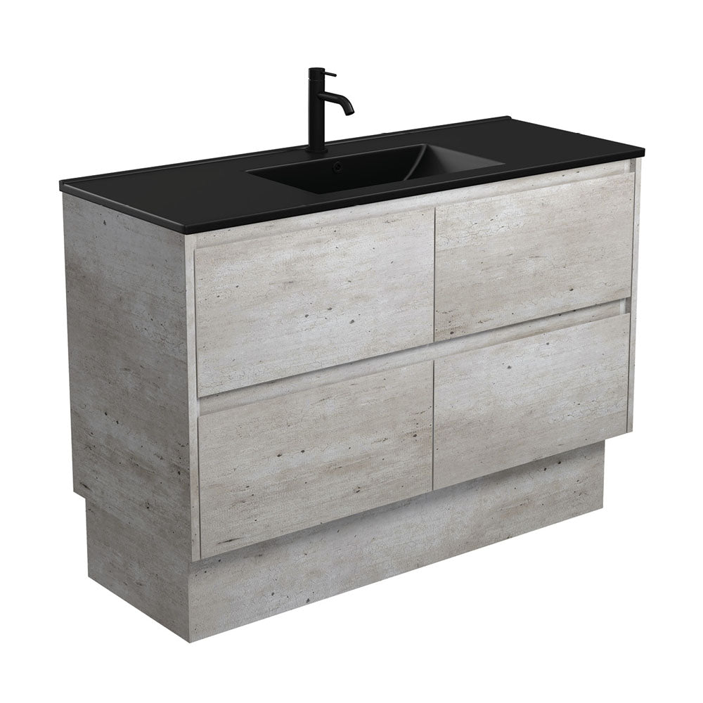 Dolce Matte Black Amato 1200 Industrial Vanity On Kick