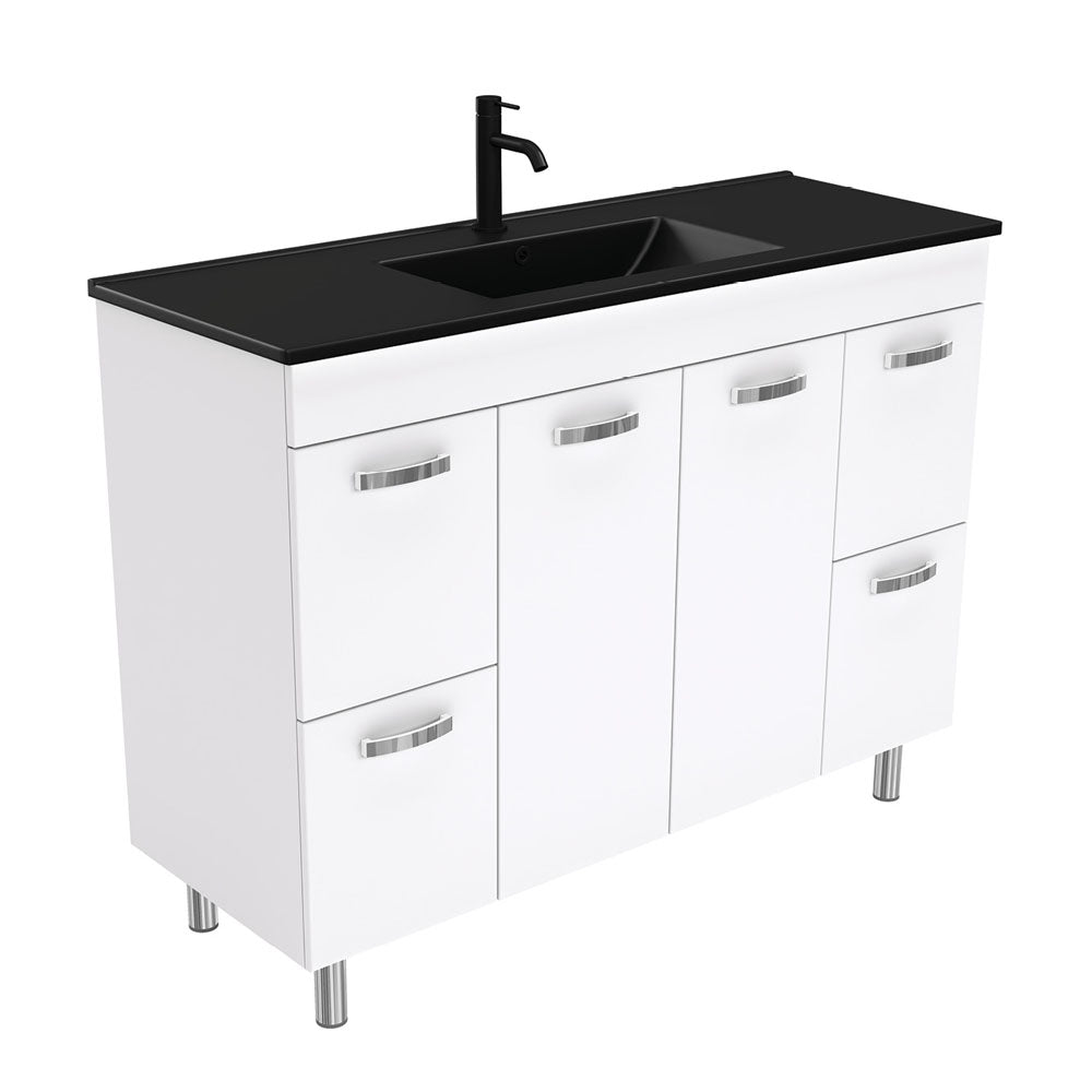 Dolce Matte Black Unicab 1200 Vanity On Legs