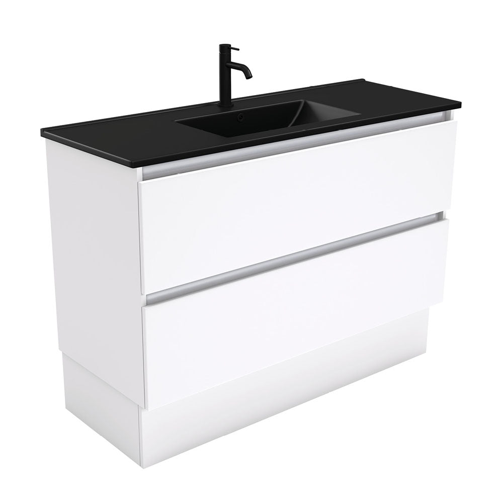 Dolce Matte Black Quest 1200 Vanity On Kickboard