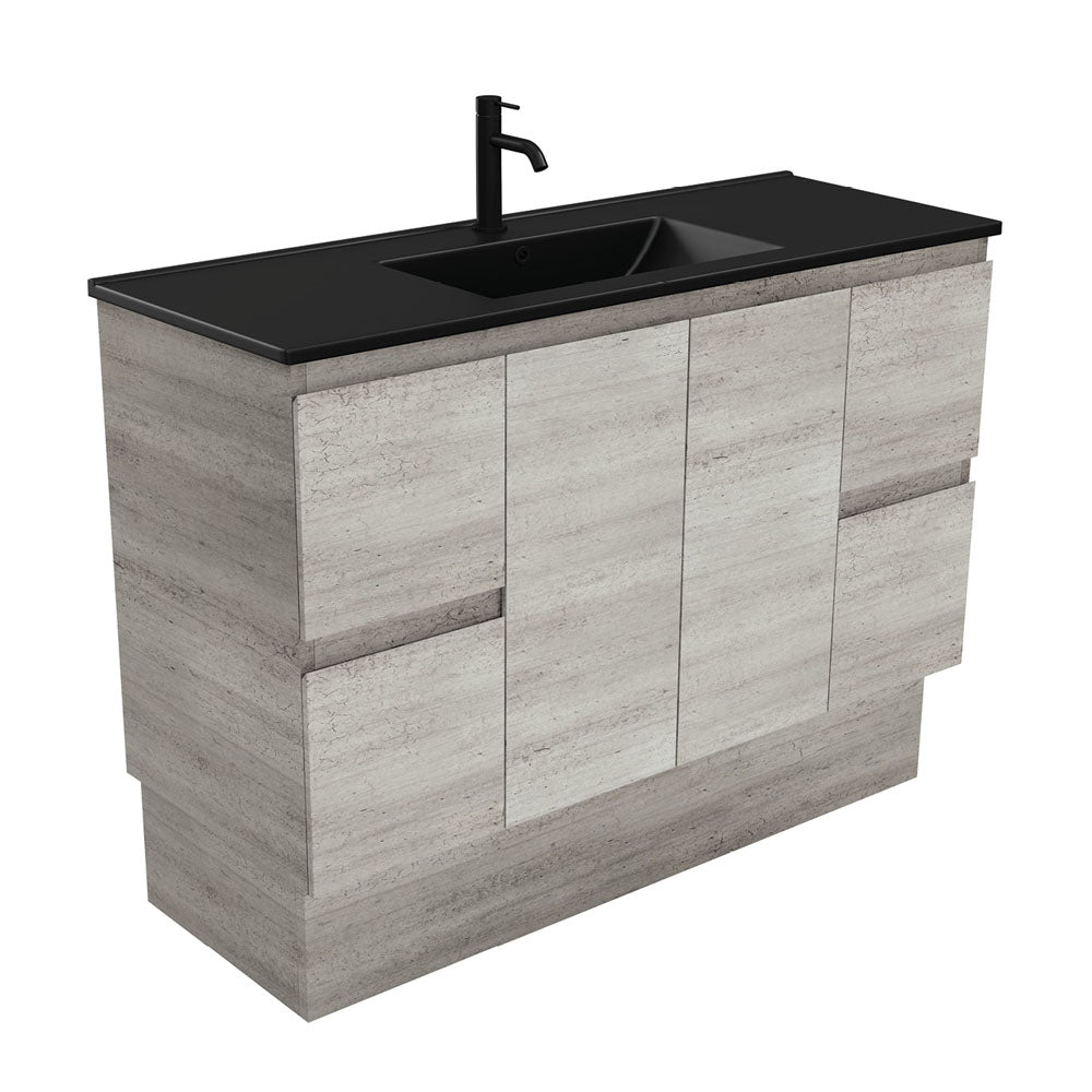 Dolce Matte Black Edge Industrial 1200 Vanity On Kickboard