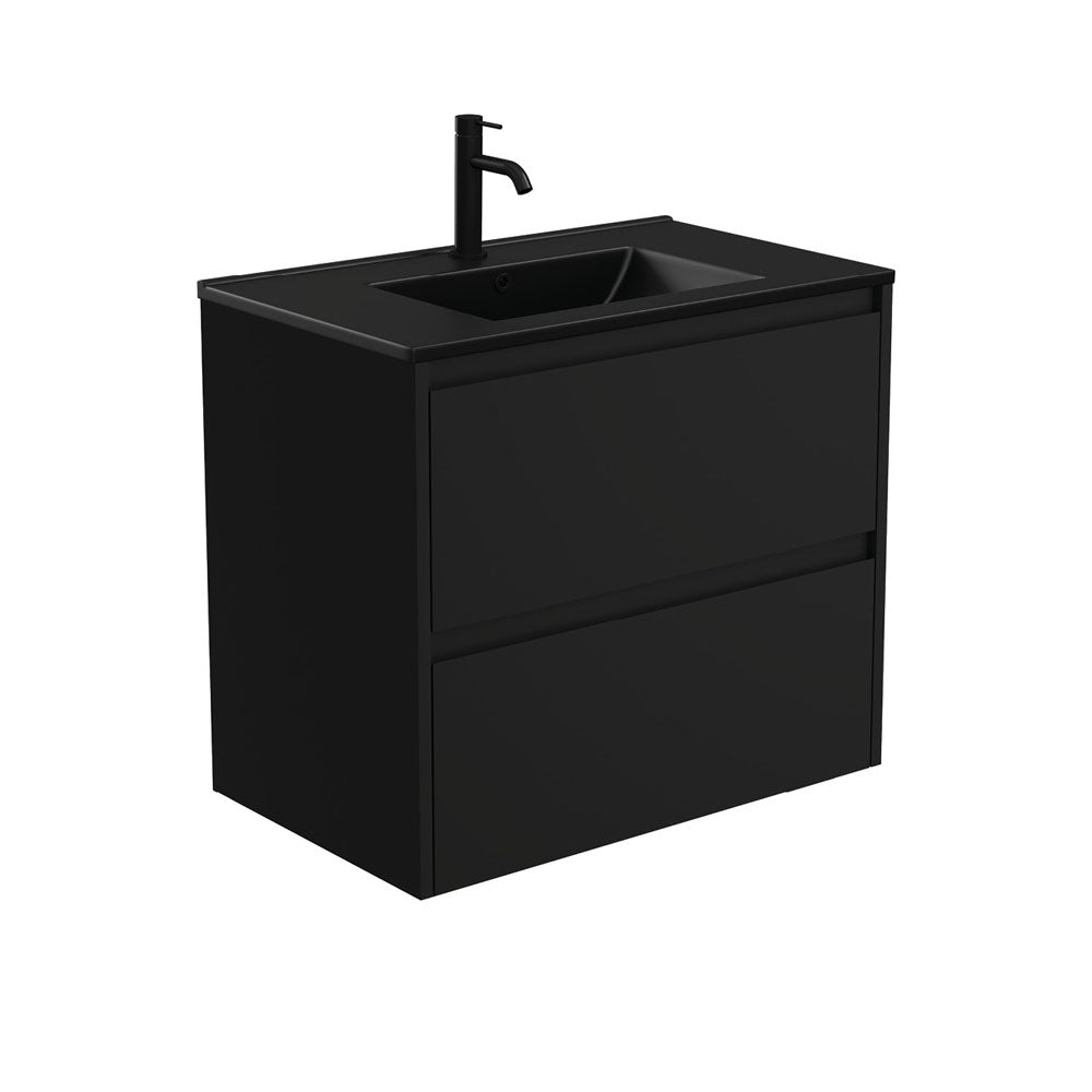 Dolce Matte Black Amato 750 Satin Black Wall-Hung Vanity