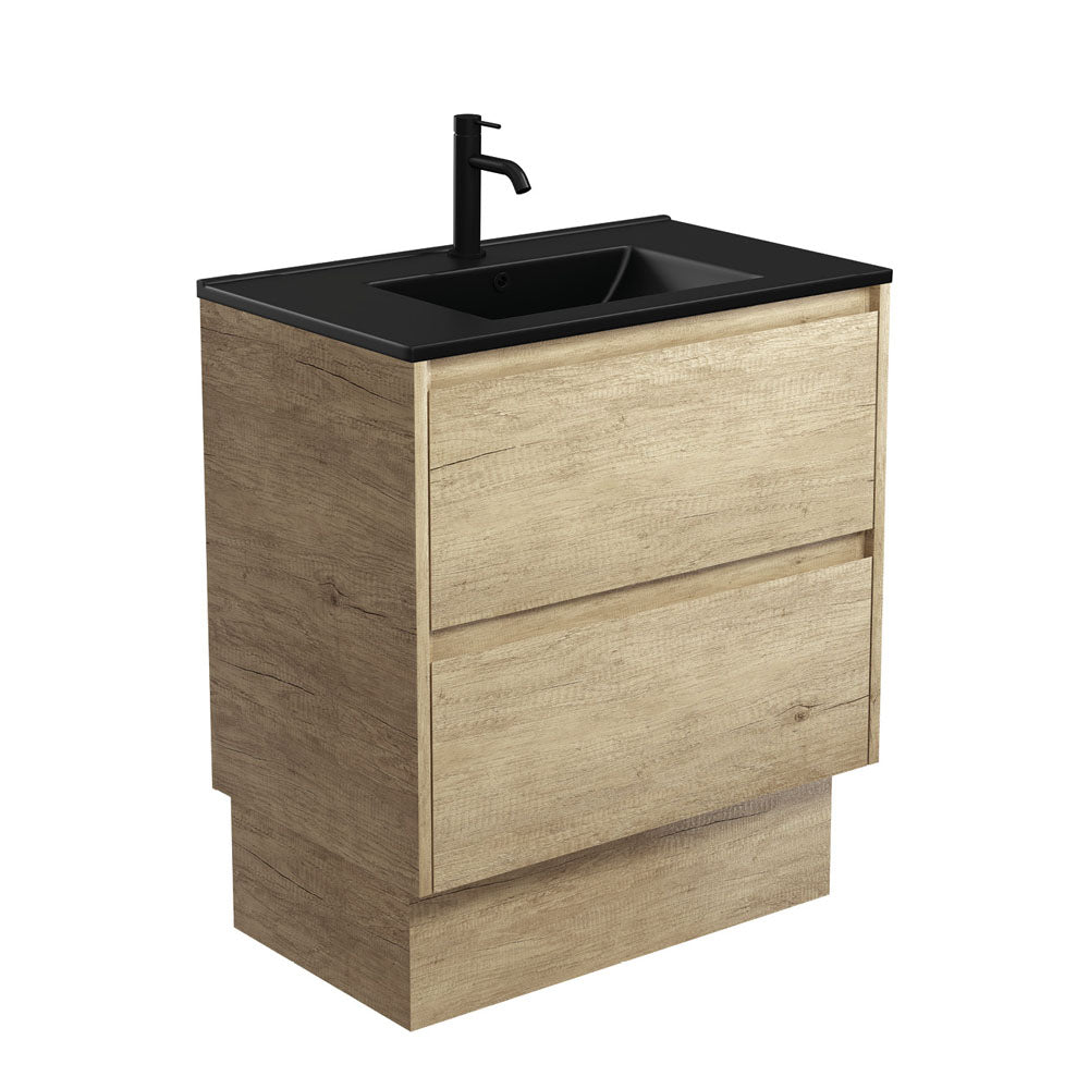 Dolce Matte Black Amato 750 Scandi Oak Vanity On Kick
