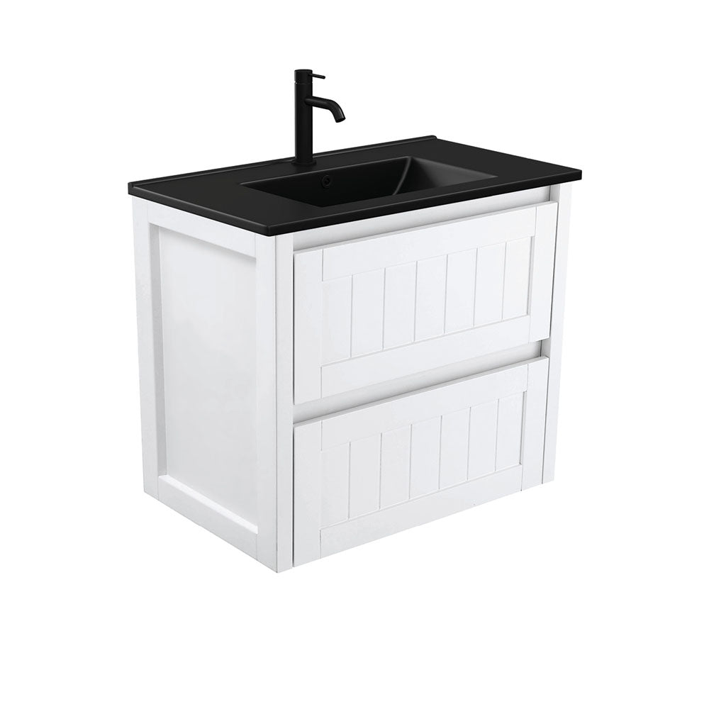 Dolce Matte Black Hampton 750 Wall-Hung Vanity