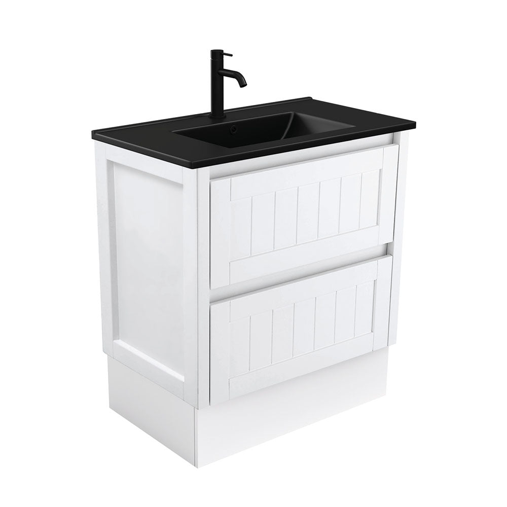 Dolce Matte Black Hampton 750 Vanity On Kickboard