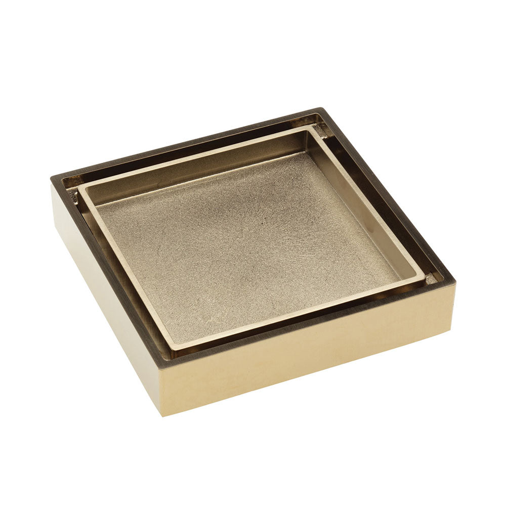 Square Tile 2-in-1 Floor Waste, 88mm Outlet, Urban Brass