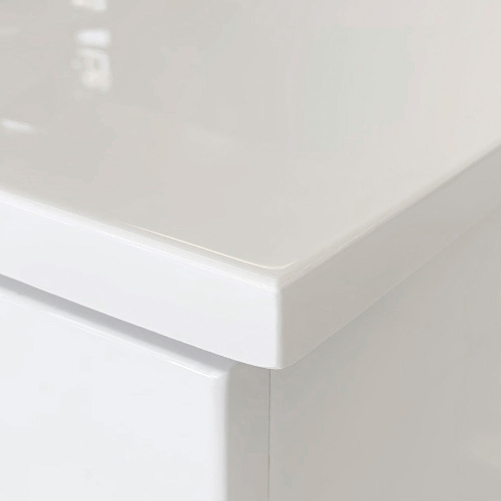 Vanessa Fingerpull Gloss White 1500 Double Bowl Vanity On Kickboard