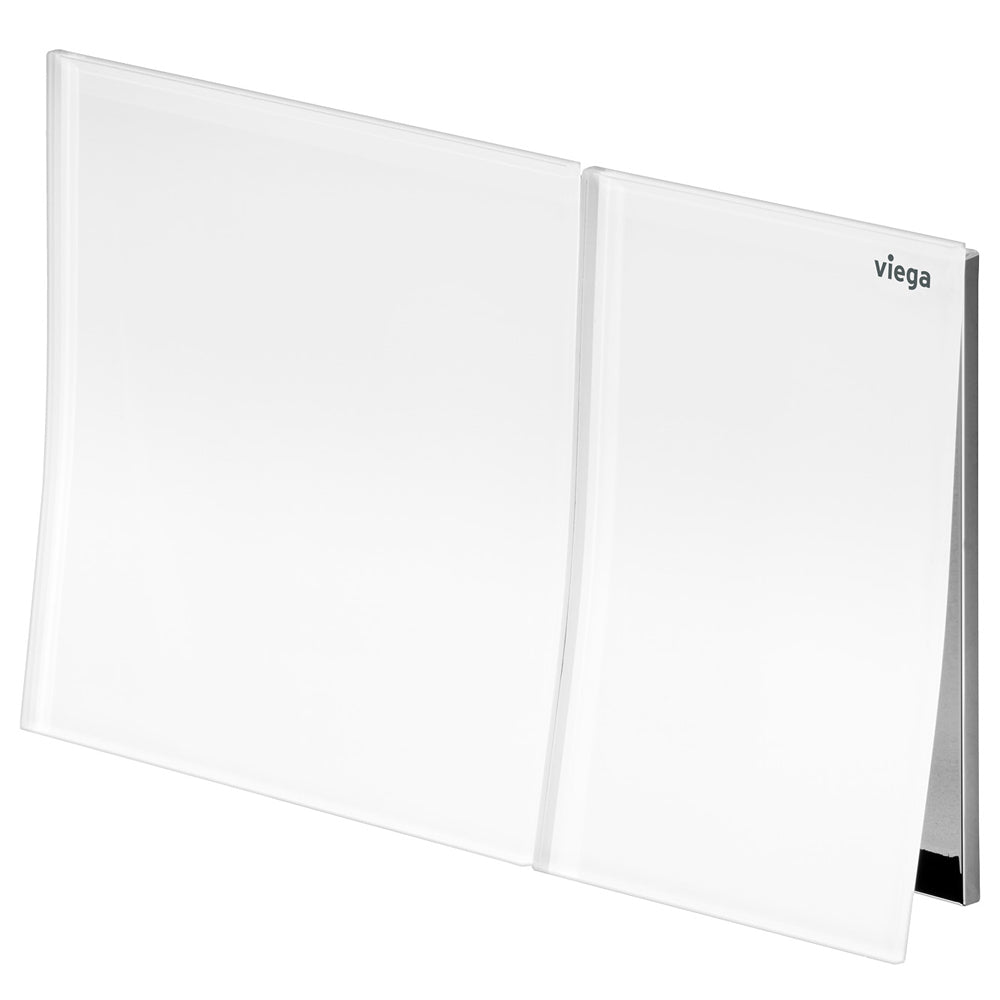 Viega Visign More 200 Angled Flush Plate, White Glass