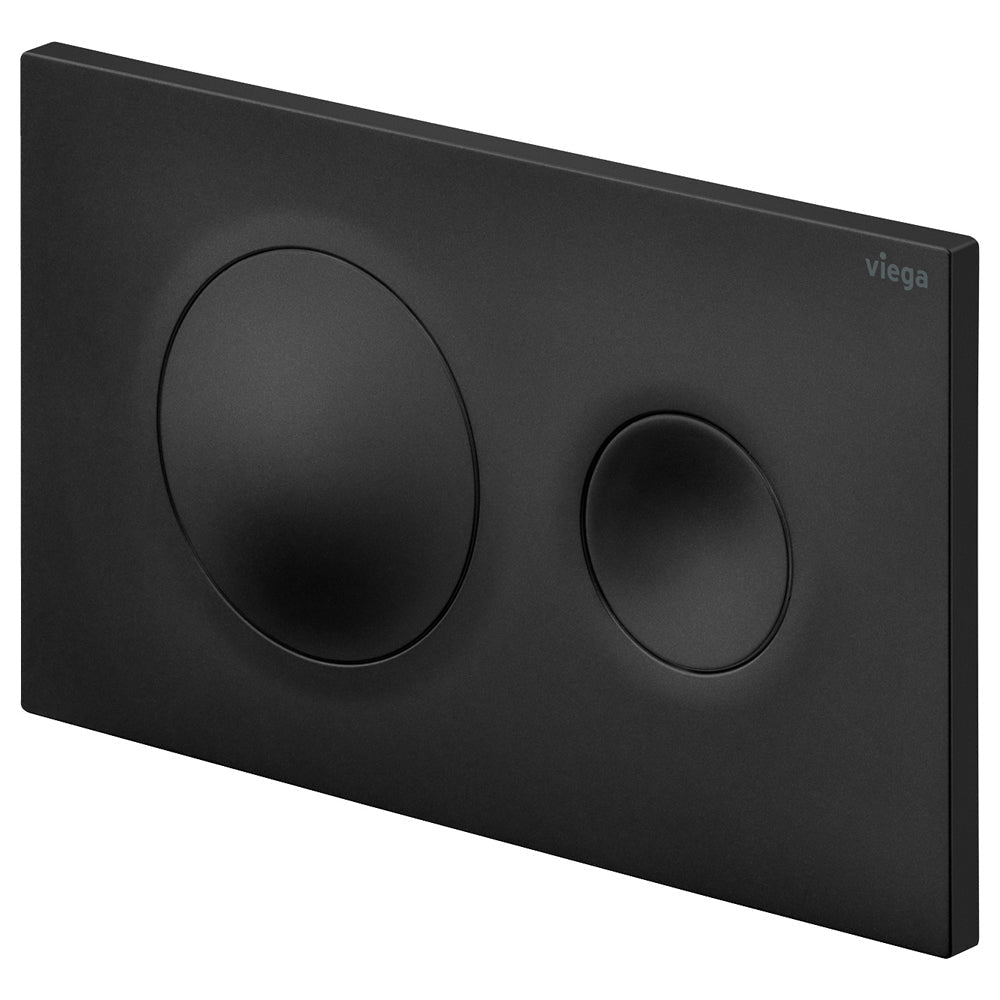Viega Visign Style20 Round Button Flush Plate, Matte Black