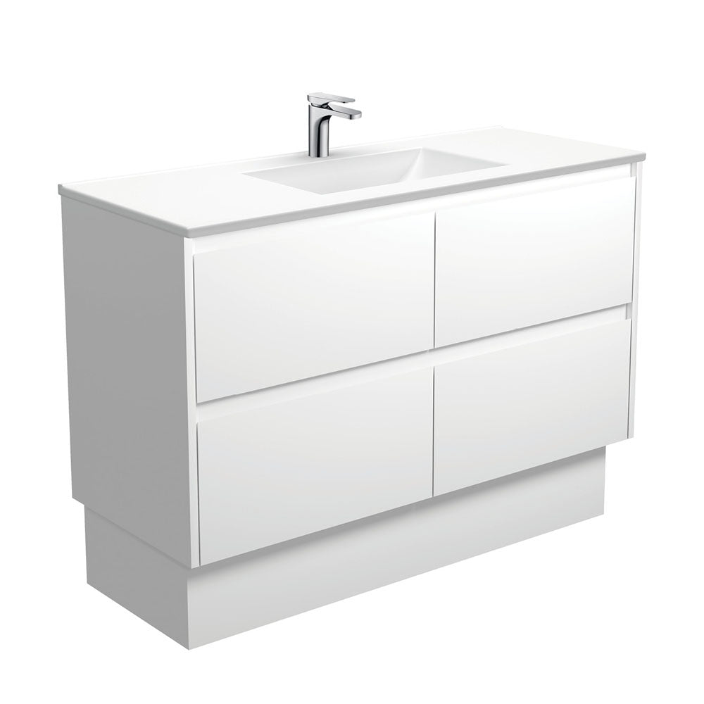 Vanessa Amato 1200 Satin White Vanity On Kick